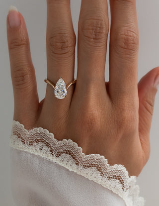 2 CT Pear Solitaire Lab Grown Engagement Ring