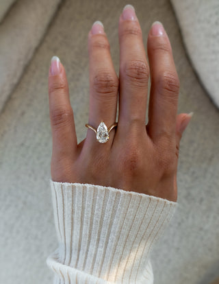 2 CT Pear Solitaire Lab Grown Engagement Ring