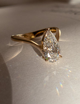 2 CT Pear Solitaire Lab Grown Engagement Ring