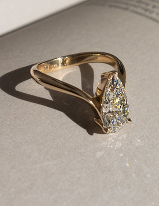 2 CT Pear Solitaire Lab Grown Engagement Ring