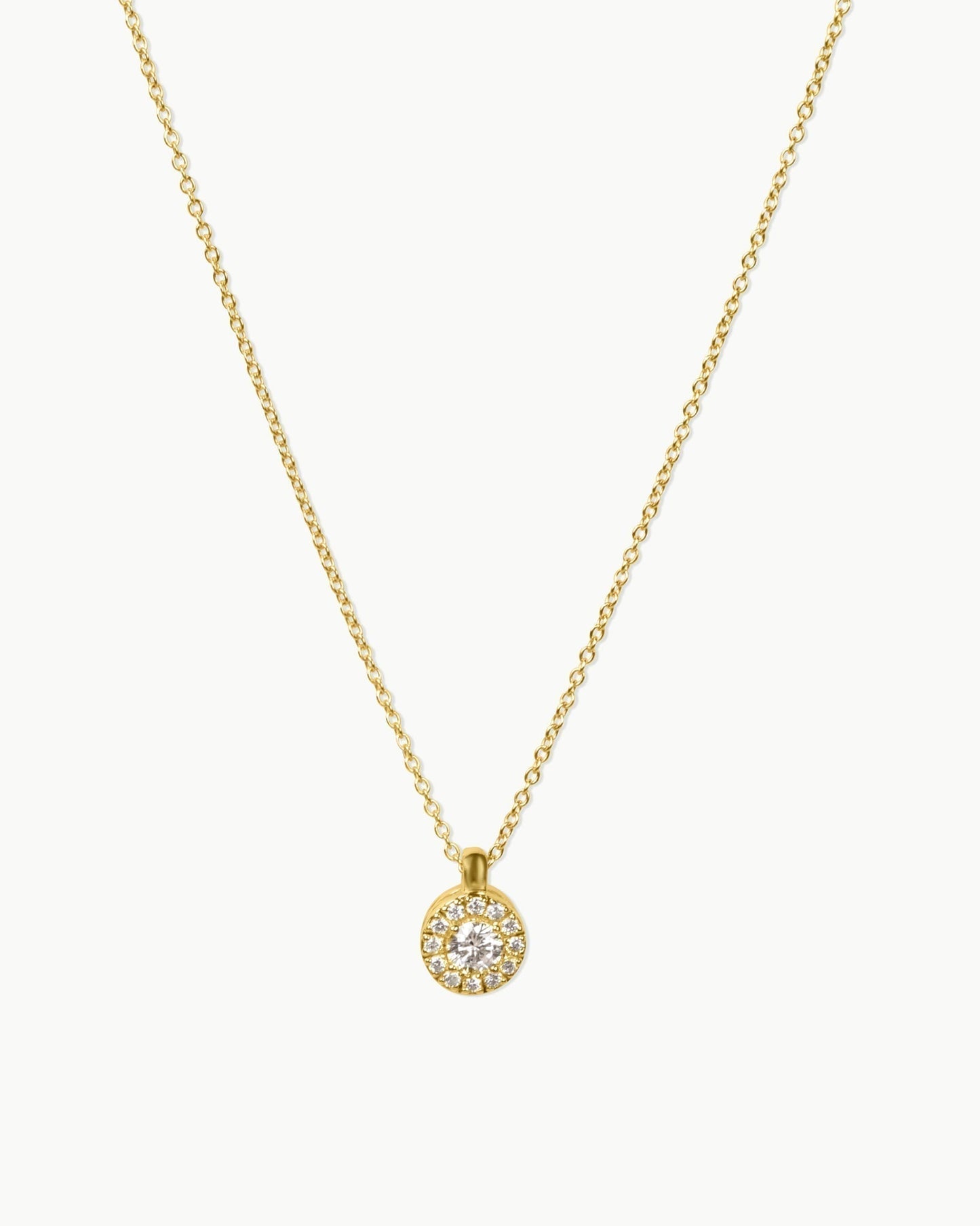 0.20 CT Round Halo Moissanite Necklace