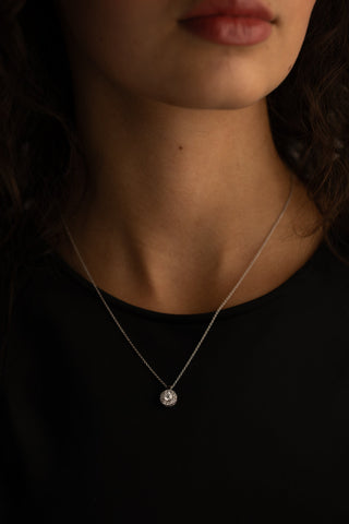 0.20 CT Round Halo Moissanite Necklace 2
