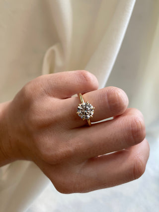 2 CT Round Three Stones Lab Grown Diamond Engagement Ring