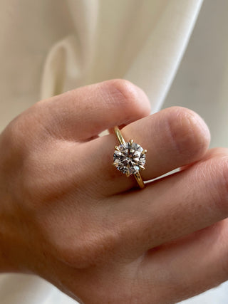 2 CT Round Three Stones Lab Grown Diamond Engagement Ring