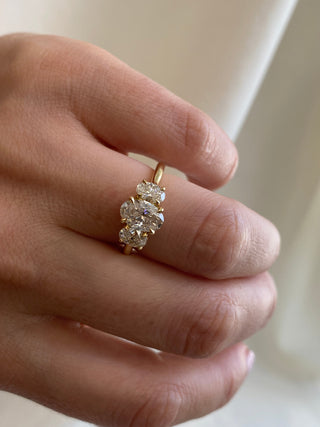 2 CT Round Three Stones Lab Grown Diamond Engagement Ring