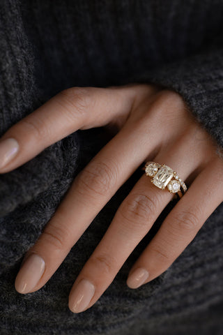 2 CT Round Three Stones Lab Grown Diamond Engagement Ring