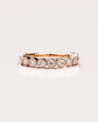 0.7 CT Round Stones Milgrain Moissanite Wedding Band