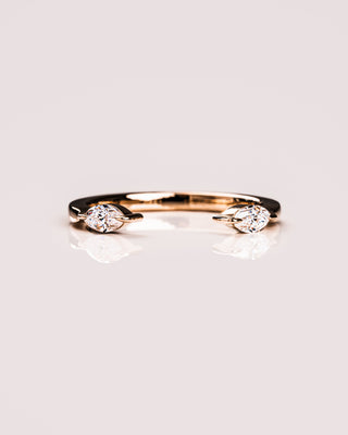0.34 CT Marquise Stones Moissanite open Wedding Band