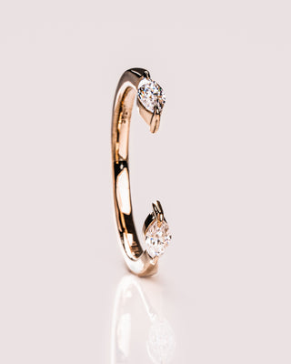 0.34 CT Marquise Stones Moissanite open Wedding Band