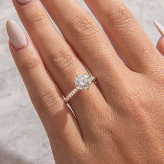 Emerald Pave Engagement Ring – 1 CT Lab Grown Diamond
