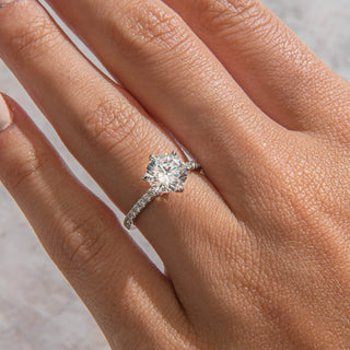 Emerald Pave Engagement Ring – 1 CT Lab Grown Diamond