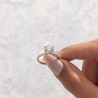 Emerald Pave Engagement Ring – 1 CT Lab Grown Diamond