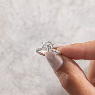 Emerald Pave Engagement Ring – 1 CT Lab Grown Diamond