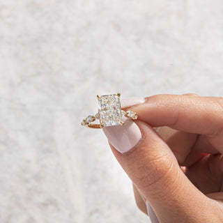 Emerald Pave Engagement Ring – 1 CT Lab Grown Diamond