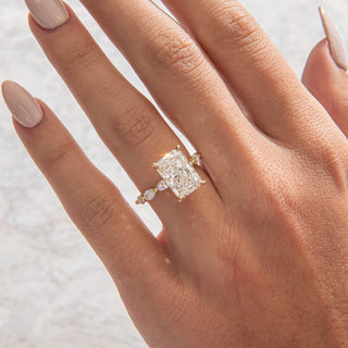 Emerald Pave Engagement Ring – 1 CT Lab Grown Diamond