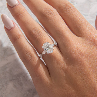 Emerald Pave Engagement Ring – 1 CT Lab Grown Diamond