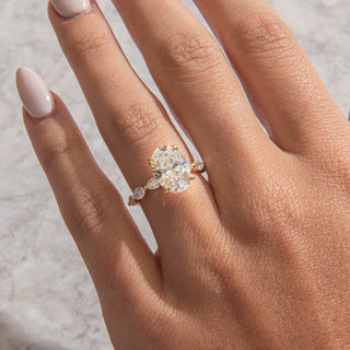 Emerald Pave Engagement Ring – 1 CT Lab Grown Diamond
