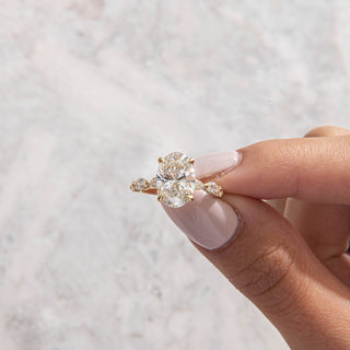 Emerald Pave Engagement Ring – 1 CT Lab Grown Diamond