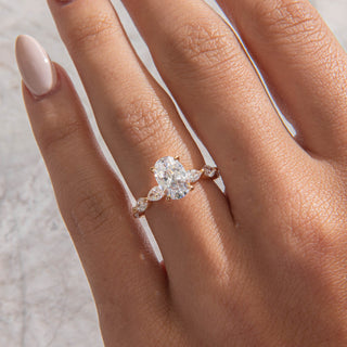 Emerald Pave Engagement Ring – 1 CT Lab Grown Diamond