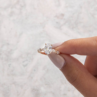 Emerald Pave Engagement Ring – 1 CT Lab Grown Diamond