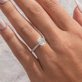 Emerald Pave Engagement Ring – 1 CT Lab Grown Diamond