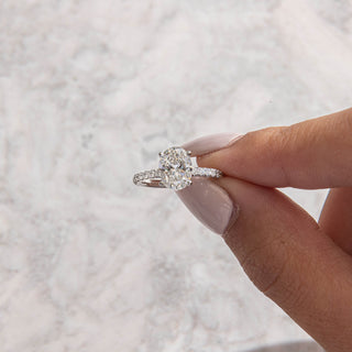 Emerald Pave Engagement Ring – 1 CT Lab Grown Diamond