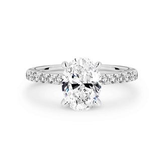 Emerald Pave Engagement Ring – 1 CT Lab Grown Diamond