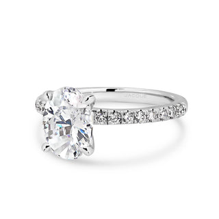 Emerald Pave Engagement Ring – 1 CT Lab Grown Diamond