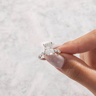Emerald Pave Engagement Ring – 1 CT Lab Grown Diamond