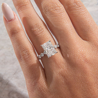 Emerald Pave Engagement Ring – 1 CT Lab Grown Diamond