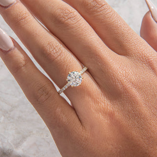 Emerald Pave Engagement Ring – 1 CT Lab Grown Diamond