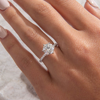 Emerald Pave Engagement Ring – 1 CT Lab Grown Diamond