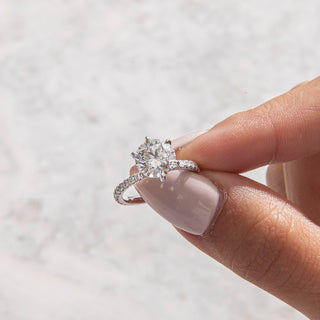 Emerald Pave Engagement Ring – 1 CT Lab Grown Diamond
