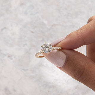 Emerald Pave Engagement Ring – 1 CT Lab Grown Diamond