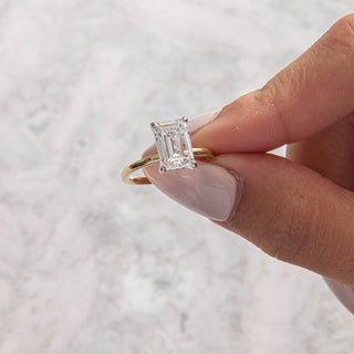 Emerald Pave Engagement Ring – 1 CT Lab Grown Diamond