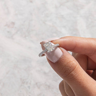 Emerald Pave Engagement Ring – 1 CT Lab Grown Diamond