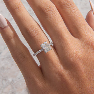 Emerald Pave Engagement Ring – 1 CT Lab Grown Diamond