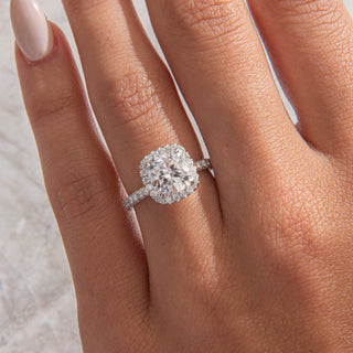 Emerald Pave Engagement Ring – 1 CT Lab Grown Diamond