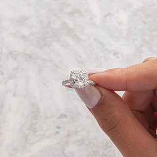 Emerald Pave Engagement Ring – 1 CT Lab Grown Diamond