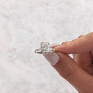 Emerald Pave Engagement Ring – 1 CT Lab Grown Diamond