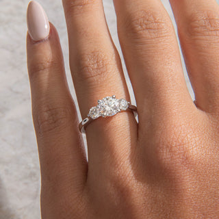 Emerald Pave Engagement Ring – 1 CT Lab Grown Diamond