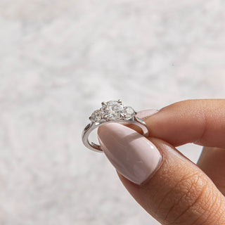 Emerald Pave Engagement Ring – 1 CT Lab Grown Diamond