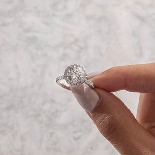 Emerald Pave Engagement Ring – 1 CT Lab Grown Diamond