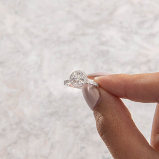 Emerald Pave Engagement Ring – 1 CT Lab Grown Diamond