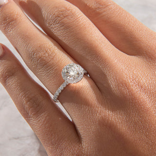 Emerald Pave Engagement Ring – 1 CT Lab Grown Diamond