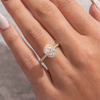 Emerald Pave Engagement Ring – 1 CT Lab Grown Diamond