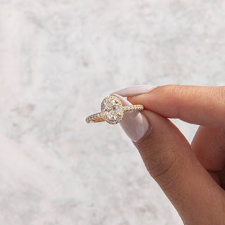 Emerald Pave Engagement Ring – 1 CT Lab Grown Diamond