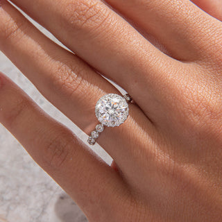 Emerald Pave Engagement Ring – 1 CT Lab Grown Diamond