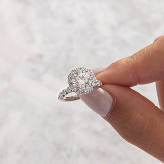 Emerald Pave Engagement Ring – 1 CT Lab Grown Diamond