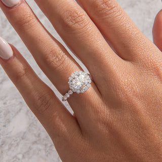 Emerald Pave Engagement Ring – 1 CT Lab Grown Diamond